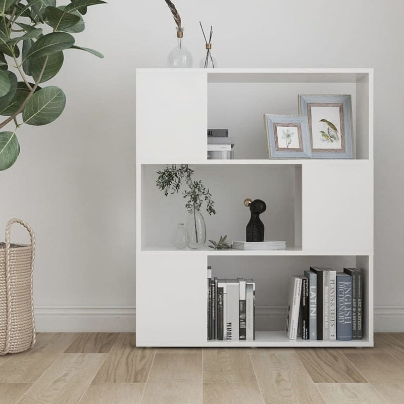 vidaXL fehér szerelt fa térelválasztó könyvszekrény 80 x 24 x 94 cm