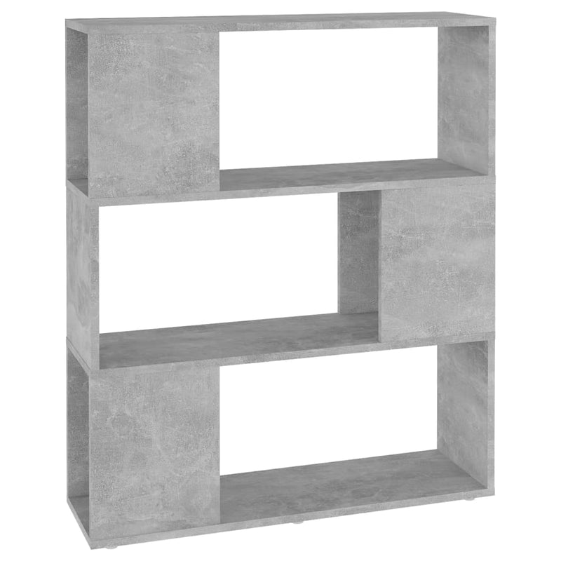 vidaXL betonszürke szerelt fa térelválasztó könyvszekrény 80x24x94 cm