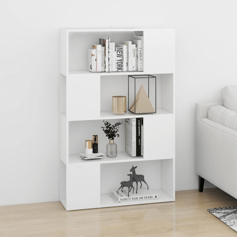 vidaXL fehér szerelt fa térelválasztó könyvszekrény 80 x 24 x 124,5 cm