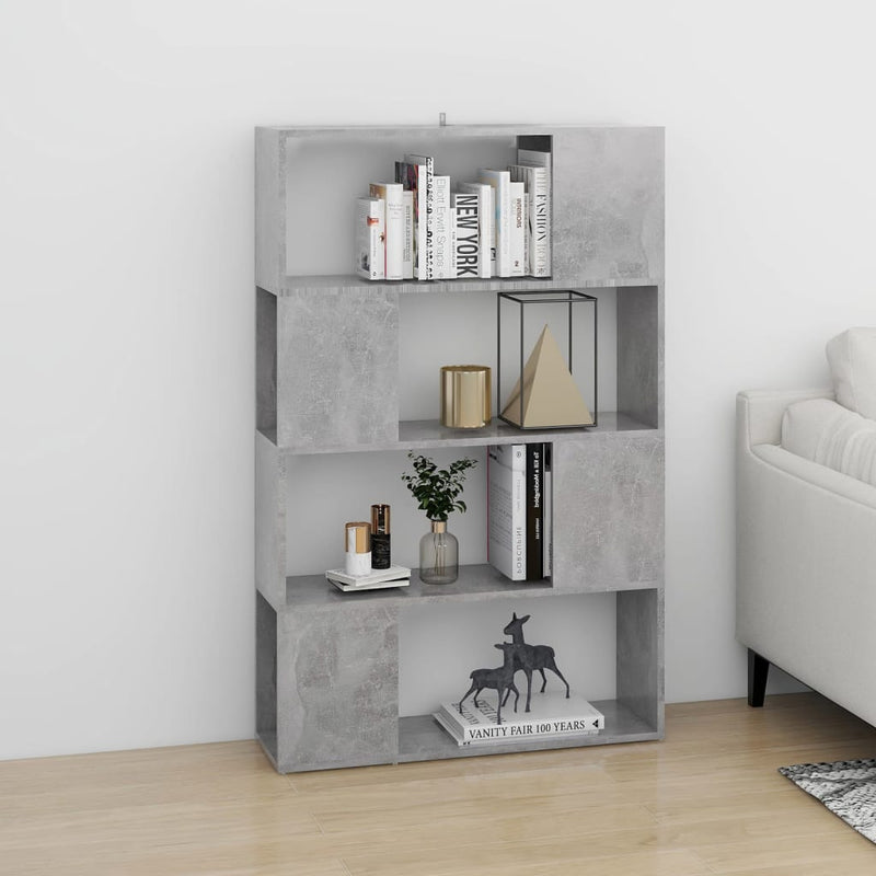vidaXL betonszürke térelválasztó könyvszekrény 80 x 24 x 124,5 cm