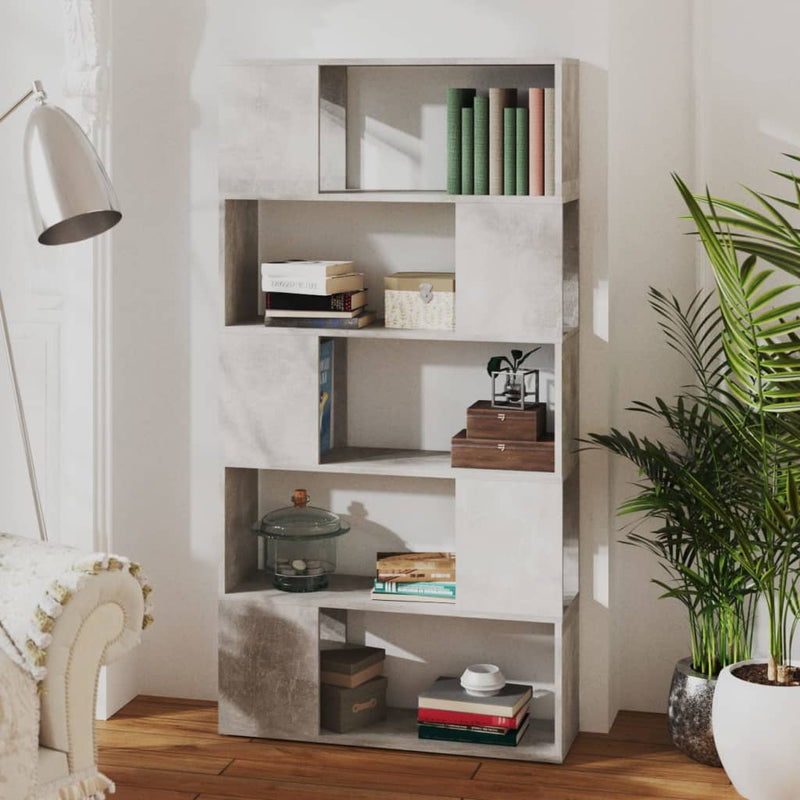 vidaXL betonszürke térelválasztó könyvszekrény 80 x 24 x 155 cm