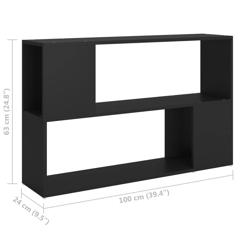 vidaXL fekete szerelt fa könyvszekrény 100 x 24 x 63 cm