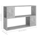 vidaXL betonszürke szerelt fa könyvszekrény 100 x 24 x 63 cm