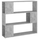vidaXL betonszürke szerelt fa térelválasztó könyvszekrény 100x24x94 cm