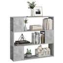 vidaXL betonszürke szerelt fa térelválasztó könyvszekrény 100x24x94 cm