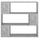 vidaXL betonszürke szerelt fa térelválasztó könyvszekrény 100x24x94 cm