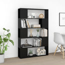 vidaXL fekete szerelt fa térelválasztó könyvszekrény 100 x 24 x 155 cm