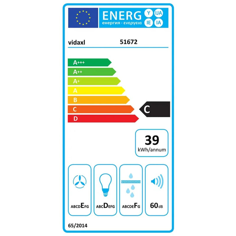 vidaXL fehér acél és edzett üveg fali páraelszívó 60 cm