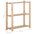 vidaXL 3 szintes tömör fenyőfa tárolóállvány 80 x 28,5 x 90 cm