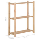 vidaXL 3 szintes tömör fenyőfa tárolóállvány 60 x 28,5 x 90 cm