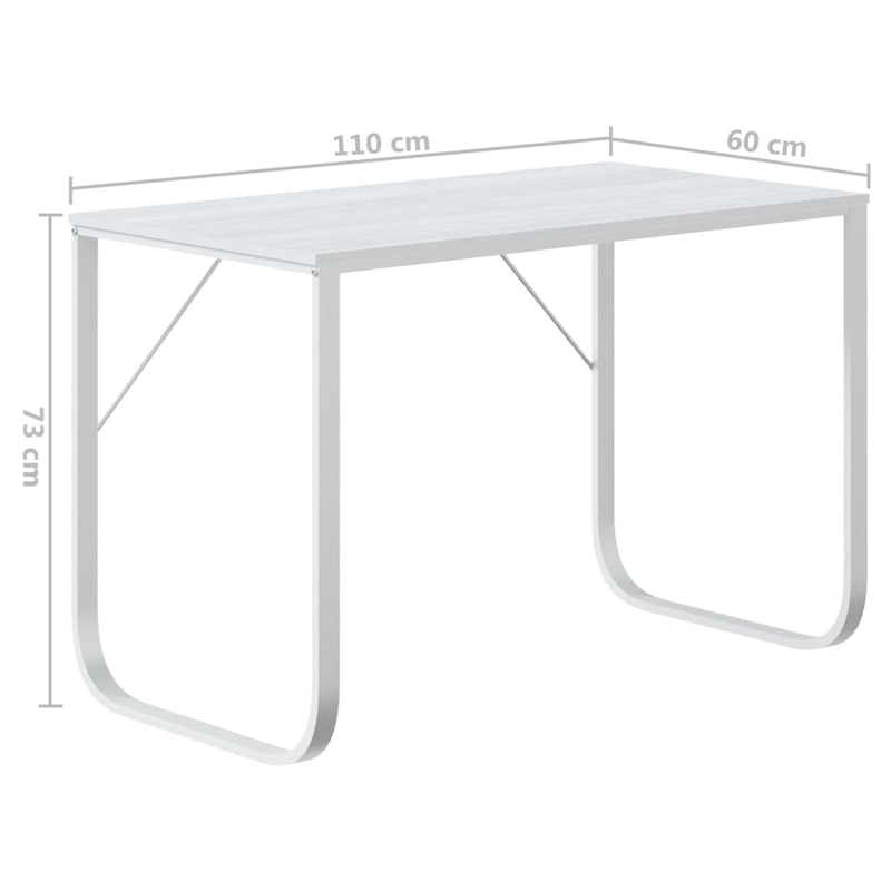 vidaXL fehér forgácslap számítógépasztal 110 x 60 x 73 cm