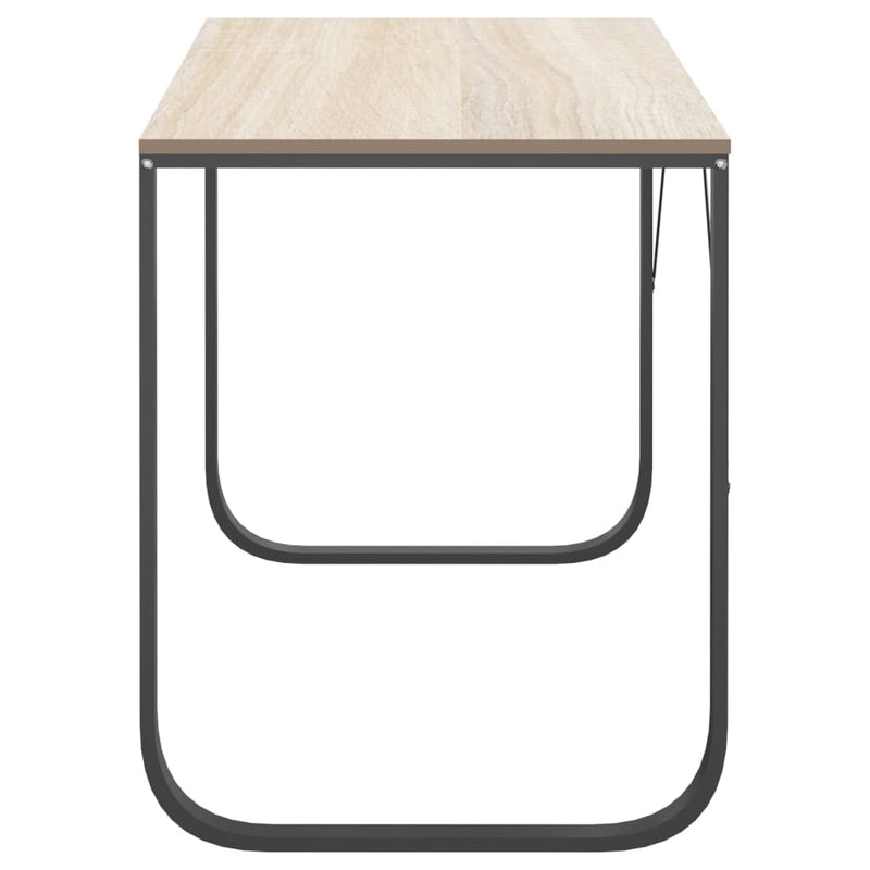 vidaXL fekete-tölgyszínű forgácslap számítógépasztal 110 x 60 x 73 cm