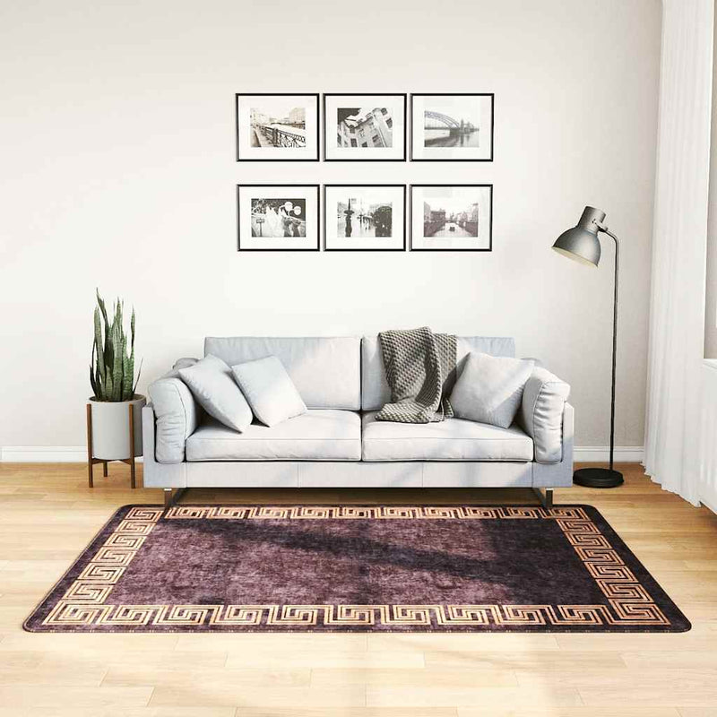 vidaXL fekete és arany csúszásmentes mosható szőnyeg 120 x 180 cm