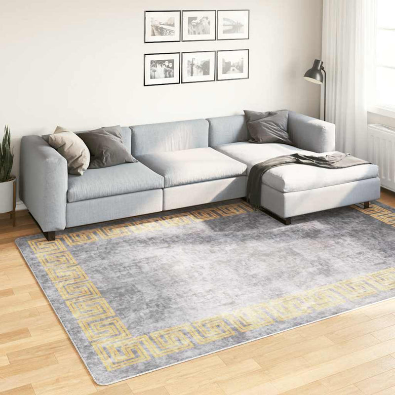 vidaXL szürke csúszásmentes mosható szőnyeg 190 x 300 cm