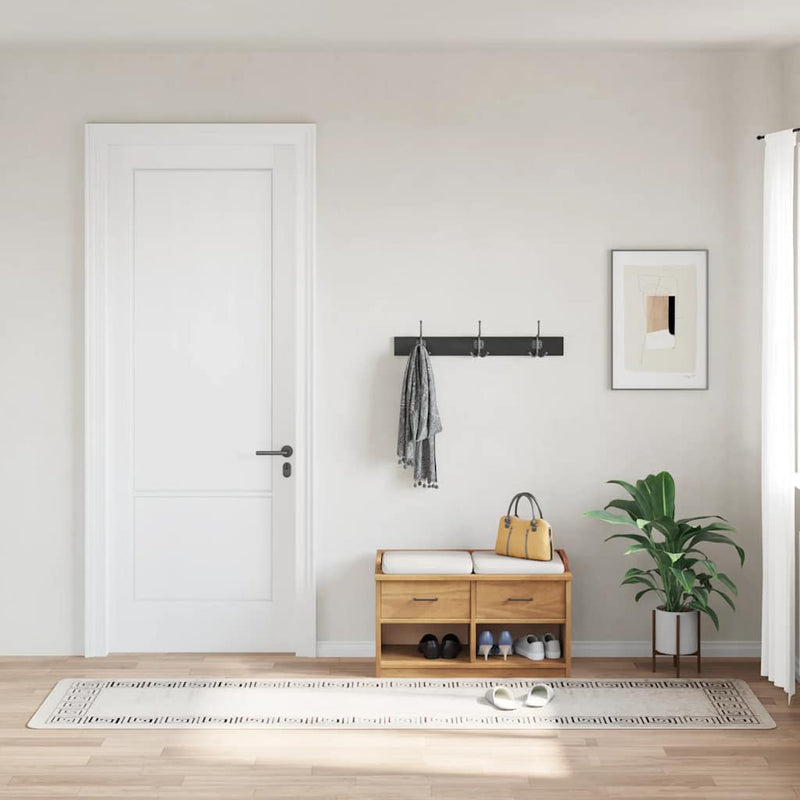 vidaXL világosbézs csúszásmentes mosható szőnyeg 80 x 300 cm