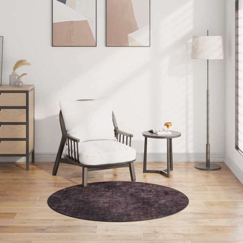 vidaXL antracitszürke csúszásmentes mosható szőnyeg φ 120 cm