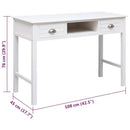 vidaXL fehér tömör császárfa íróasztal 108 x 45 x 76 cm