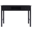 vidaXL fekete tömör császárfa íróasztal 108 x 45 x 76 cm