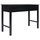 vidaXL fekete tömör császárfa íróasztal 108 x 45 x 76 cm