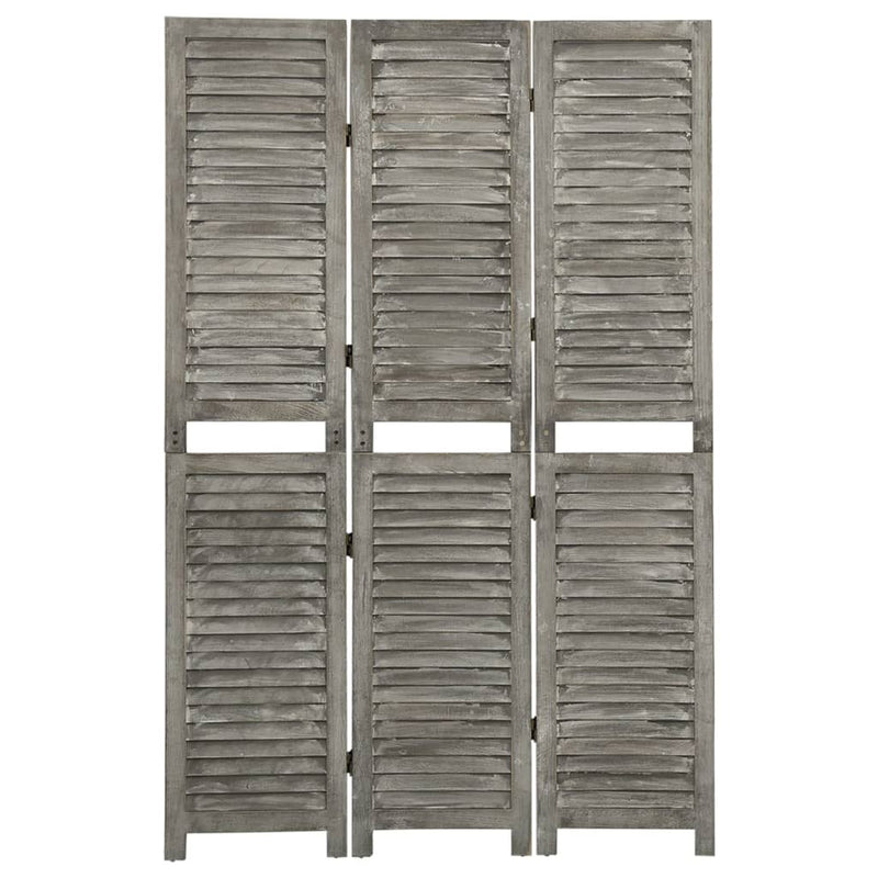 vidaXL szürke 3 paneles tömör faparaván 106,5 x 166 cm