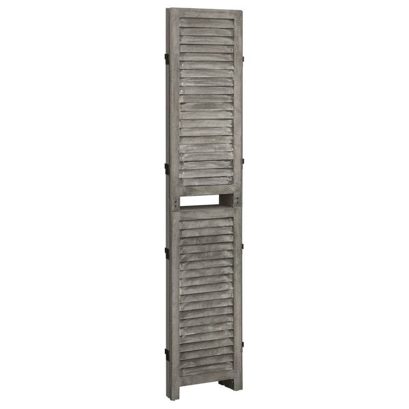 vidaXL szürke 3 paneles tömör faparaván 106,5 x 166 cm