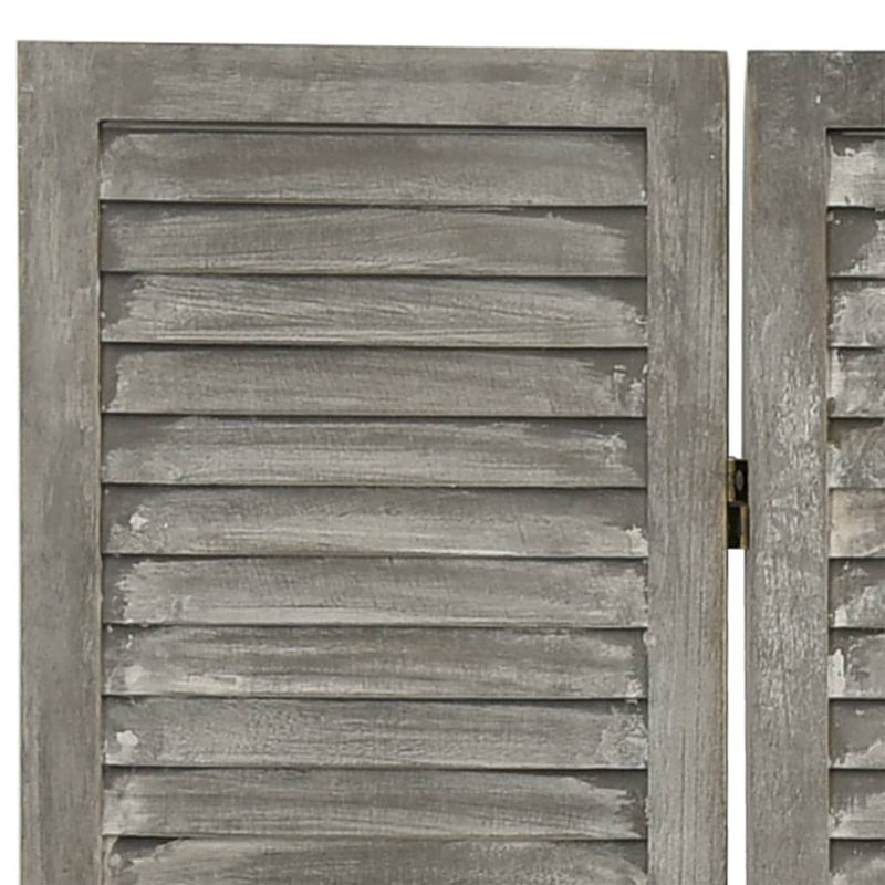 vidaXL szürke 3 paneles tömör faparaván 106,5 x 166 cm