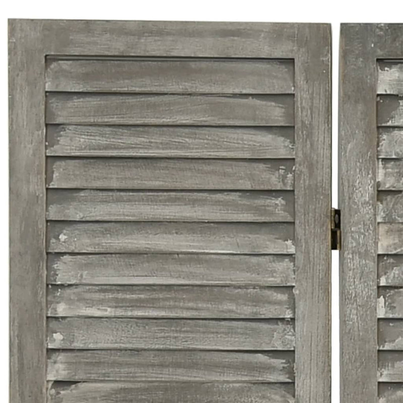 vidaXL szürke 4 paneles tömör faparaván 143 x 166 cm