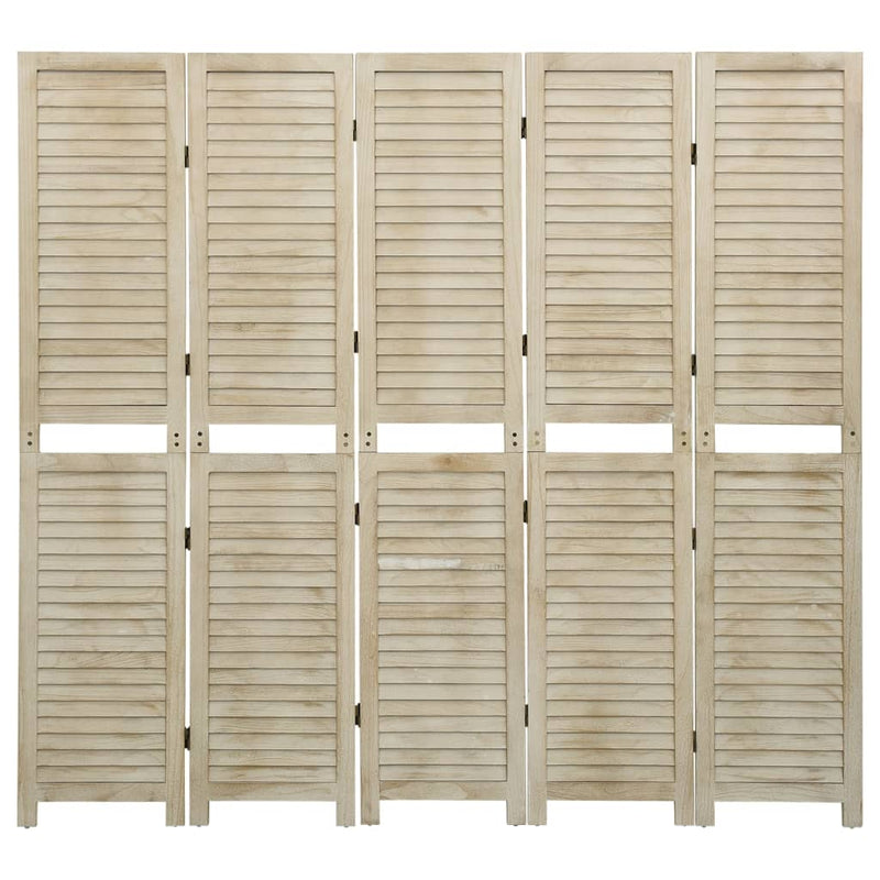 vidaXL 5 paneles tömör császárfa paraván 175 x 165 cm
