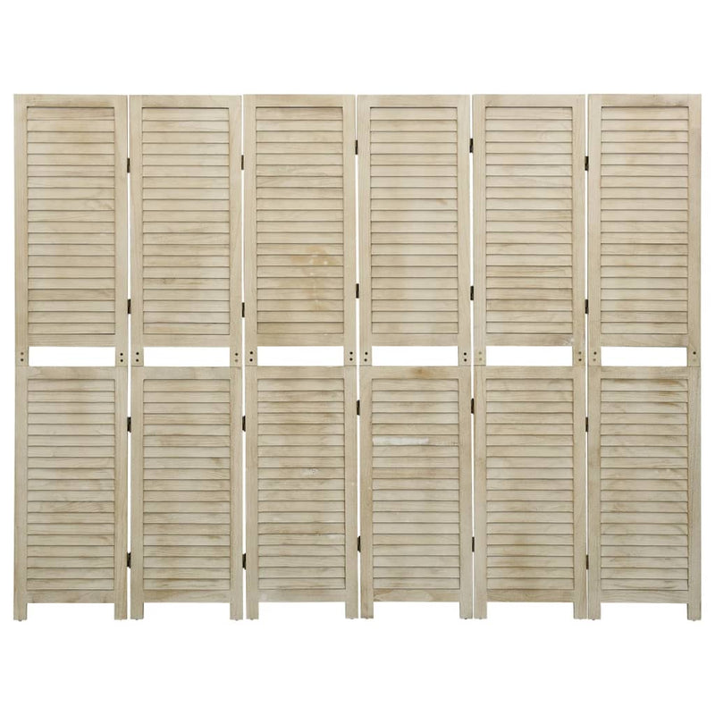 vidaXL 6 paneles tömör császárfa paraván 210 x 165 cm