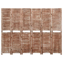 vidaXL 6 paneles barna tömör császárfa paraván 210 x 165 cm