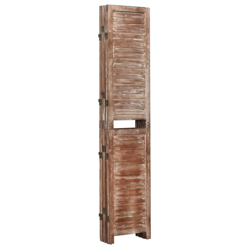 vidaXL 6 paneles barna tömör császárfa paraván 210 x 165 cm