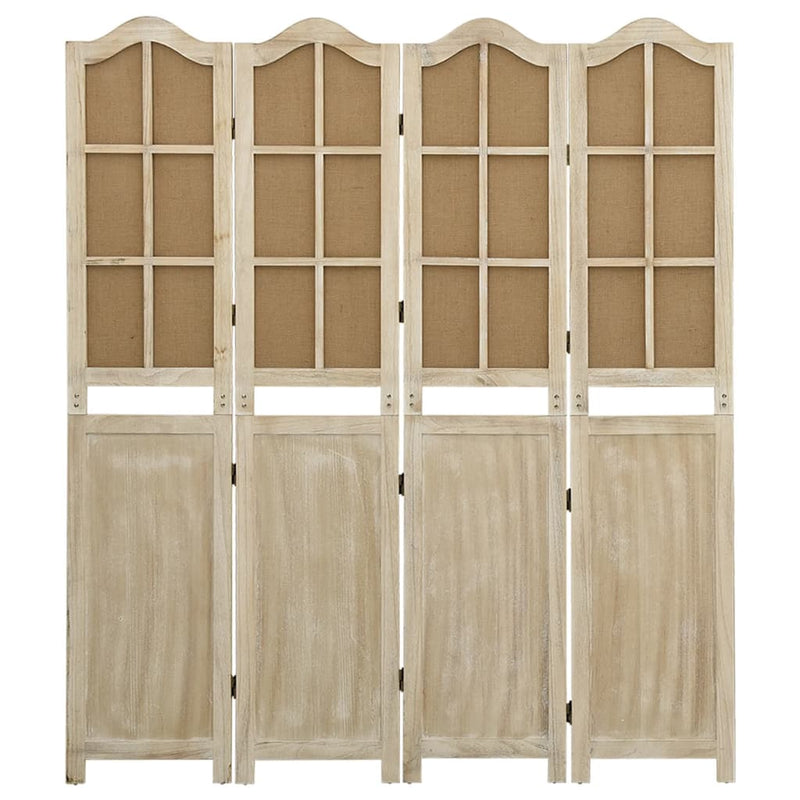 vidaXL 4 paneles barna szövet paraván 140 x 165 cm