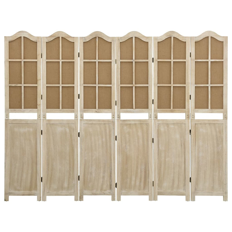 vidaXL 6 paneles barna szövet paraván 214 x 165 cm