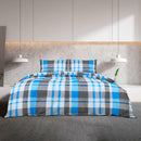 vidaXL kék és szürke pamut ágyneműhuzat-garnitúra 200 x 220 cm