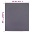 vidaXL 2 db antracitszürke pamutdzsörzé gumis lepedő 140 x 200 cm