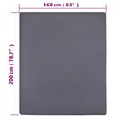 vidaXL antracitszürke pamutdzsörzé gumis lepedő 160 x 200 cm