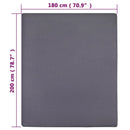 vidaXL antracitszürke pamutdzsörzé gumis lepedő 180 x 200 cm