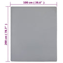 vidaXL szürke pamutdzsörzé gumis lepedő 100x200 cm