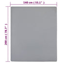 vidaXL 2 db szürke pamutdzsörzé gumis lepedő 140 x 200 cm