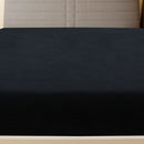 vidaXL fekete pamutdzsörzé gumis lepedő 160x200 cm