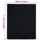 vidaXL fekete pamutdzsörzé gumis lepedő 180x200 cm