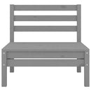 vidaXL 4 db szürke tömör fenyőfa kerti középső kanapé