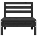 vidaXL 4 db fekete tömör fenyőfa kerti középső kanapé