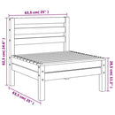 vidaXL 4 db fekete tömör fenyőfa kerti középső kanapé