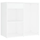 vidaXL fehér szerelt fa fésülködőasztal LED-ekkel és szekrénnyel