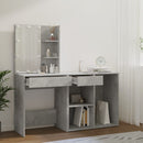 vidaXL betonszürke szerelt fa fésülködőasztal LED-ekkel és szekrénnyel