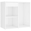 vidaXL magasfényű fehér szerelt fa LED-es fésülködőasztal szekrénnyel