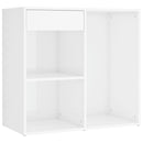 vidaXL magasfényű fehér fa LED-es fésülködőasztal 2 szekrénnyel