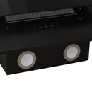 vidaXL fekete rozsdamentes acél és edzett üveg fali páraelszívó 90 cm