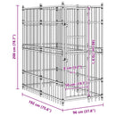 vidaXL acél kültéri kutyakennel 1,84 m²